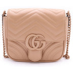 Gucci GG Marmont Quilted Leather Shoulder Bag Beige