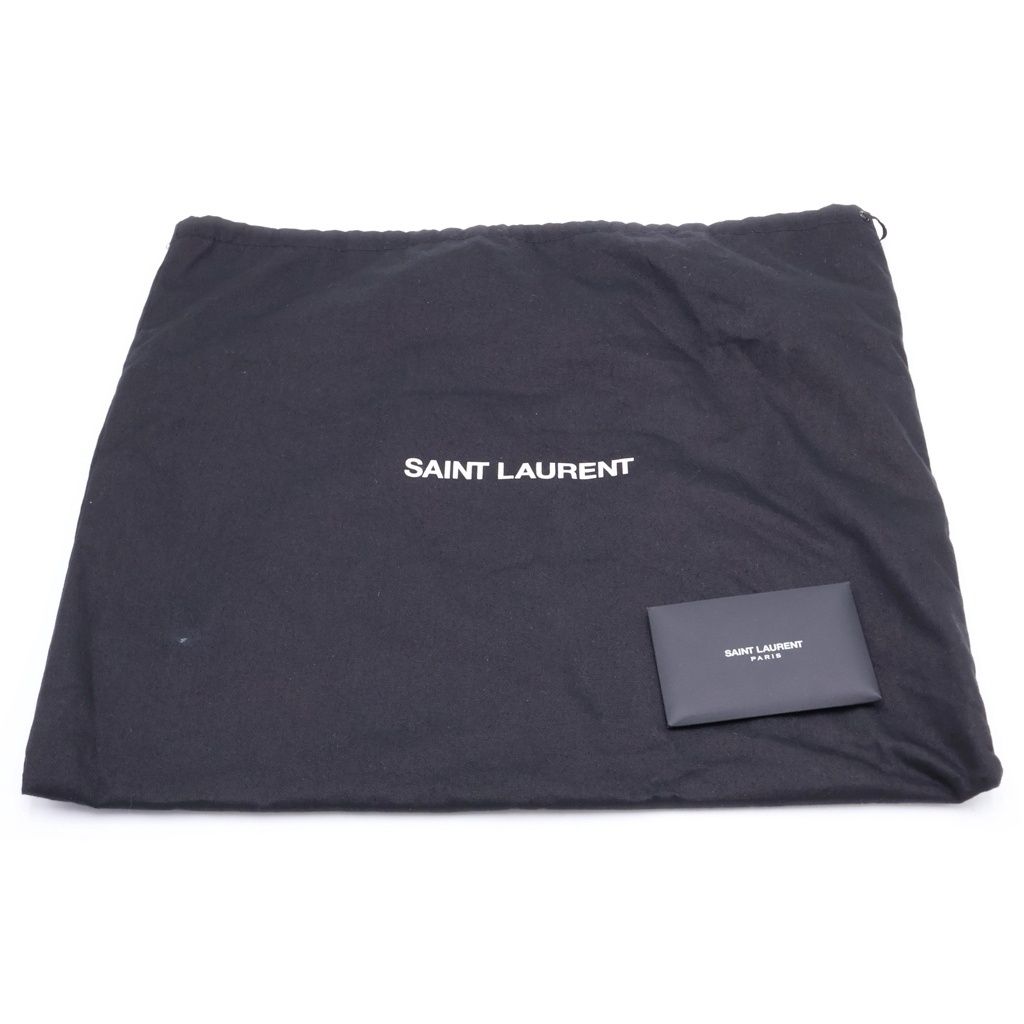Saint Laurent Paris Puffy Pouch Clutch Large Leather Black — view 9