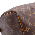 Louis Vuitton Monogram Speedy 30 Handbag Gold Cadena Brown — view 6