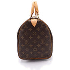 Louis Vuitton Monogram Speedy 30 Handbag Gold Cadena Brown — view 3