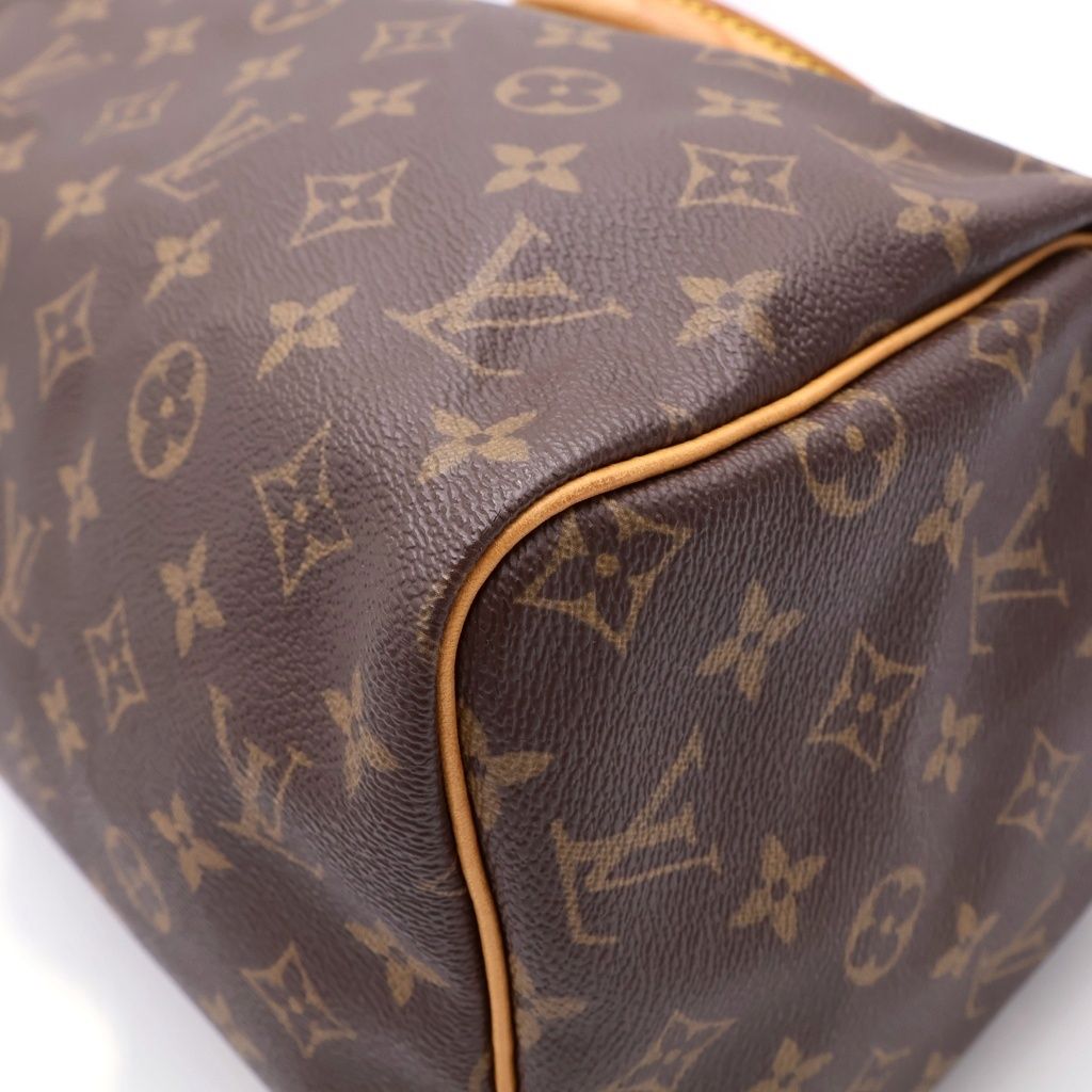 Louis Vuitton Monogram Speedy 30 Handbag Gold Cadena Brown — view 5