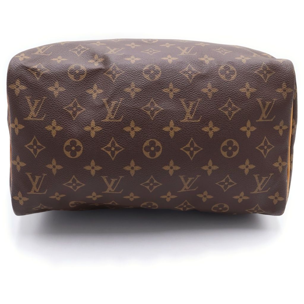 Louis Vuitton Monogram Speedy 30 Handbag Gold Cadena Brown — view 4