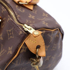 Louis Vuitton Monogram Speedy 30 Handbag Gold Cadena Brown — view 7