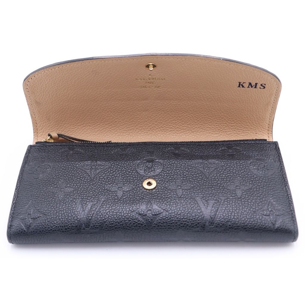 Louis Vuitton Monogram Empreinte Portefeuille Emily Wallet Leather Noir — view 4