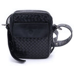 Bottega Veneta Intrecciato Leather Shoulder Bag Black