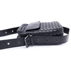 Bottega Veneta Intrecciato Leather Shoulder Bag Black — view 3