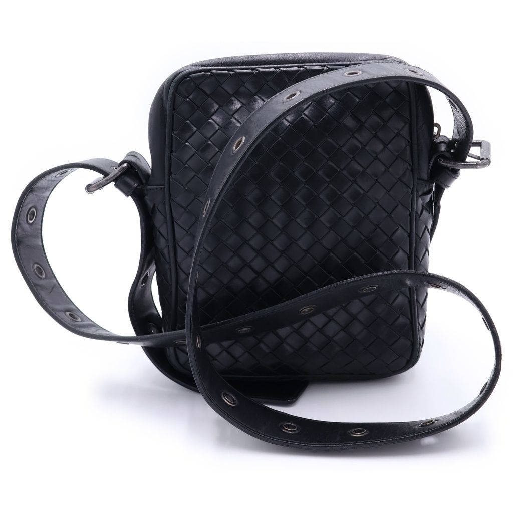 Bottega Veneta Intrecciato Leather Shoulder Bag Black — view 2