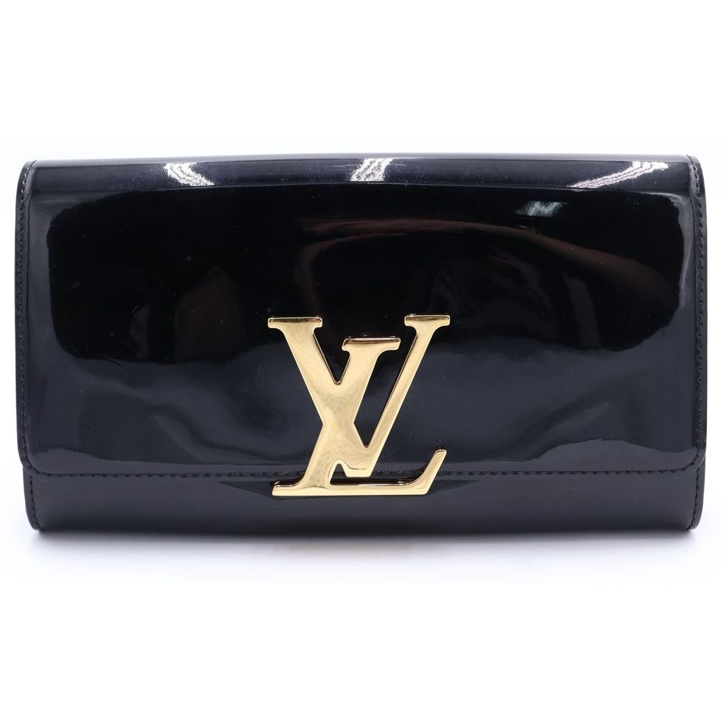 Louis Vuitton Vernis Pochette e East West NM Clutch Handbag Black
