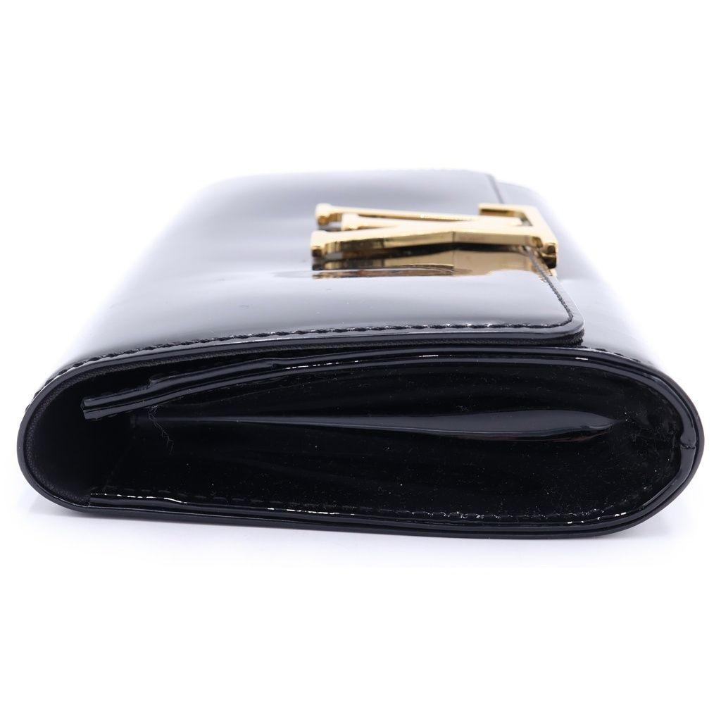 Louis Vuitton Vernis Pochette e East West NM Clutch Handbag Black — view 3