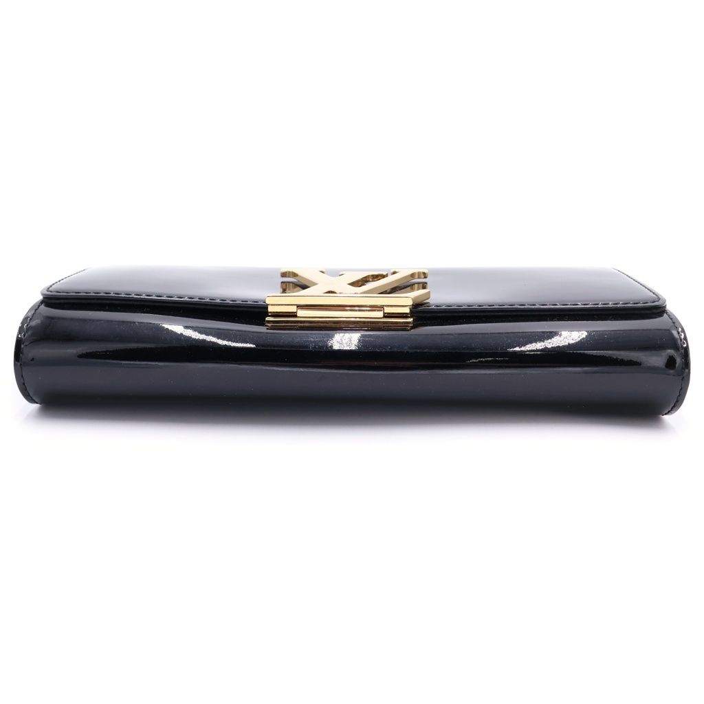 Louis Vuitton Vernis Pochette e East West NM Clutch Handbag Black — view 4