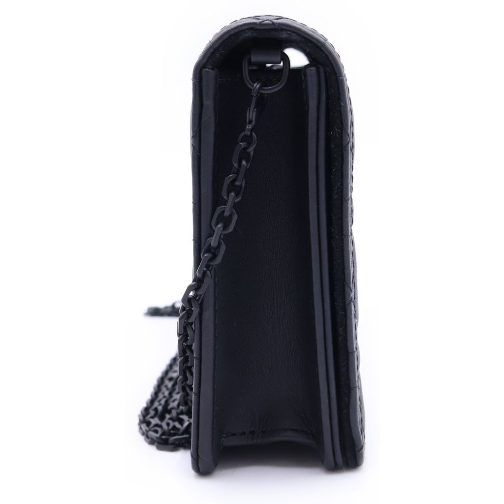 Dior Lady Cannage Pouch Chain Shoulder Bag Black Leather — view 3