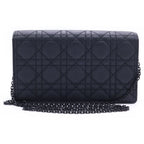 Dior Lady Cannage Pouch Chain Shoulder Bag Black Leather — view 2