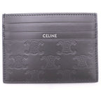 Celine Large Card Holder Triomphe Embossed Calfskin Gray