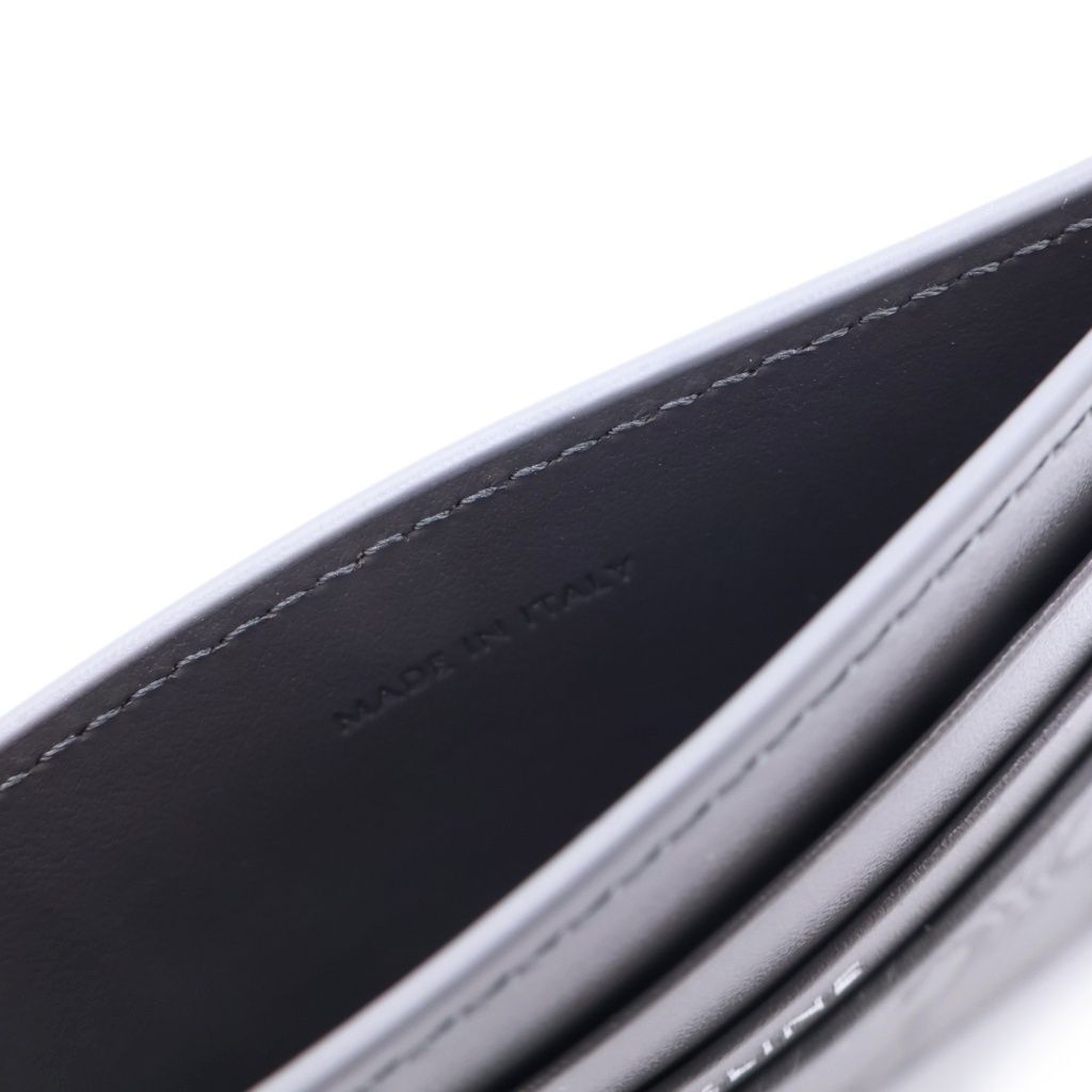 Celine Large Card Holder Triomphe Embossed Calfskin Gray — view 4
