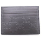 Celine Large Card Holder Triomphe Embossed Calfskin Gray — view 2