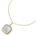 Celine Triomphe Brass Pearl Necklace Gold