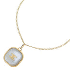 Celine Triomphe Brass Pearl Necklace Gold