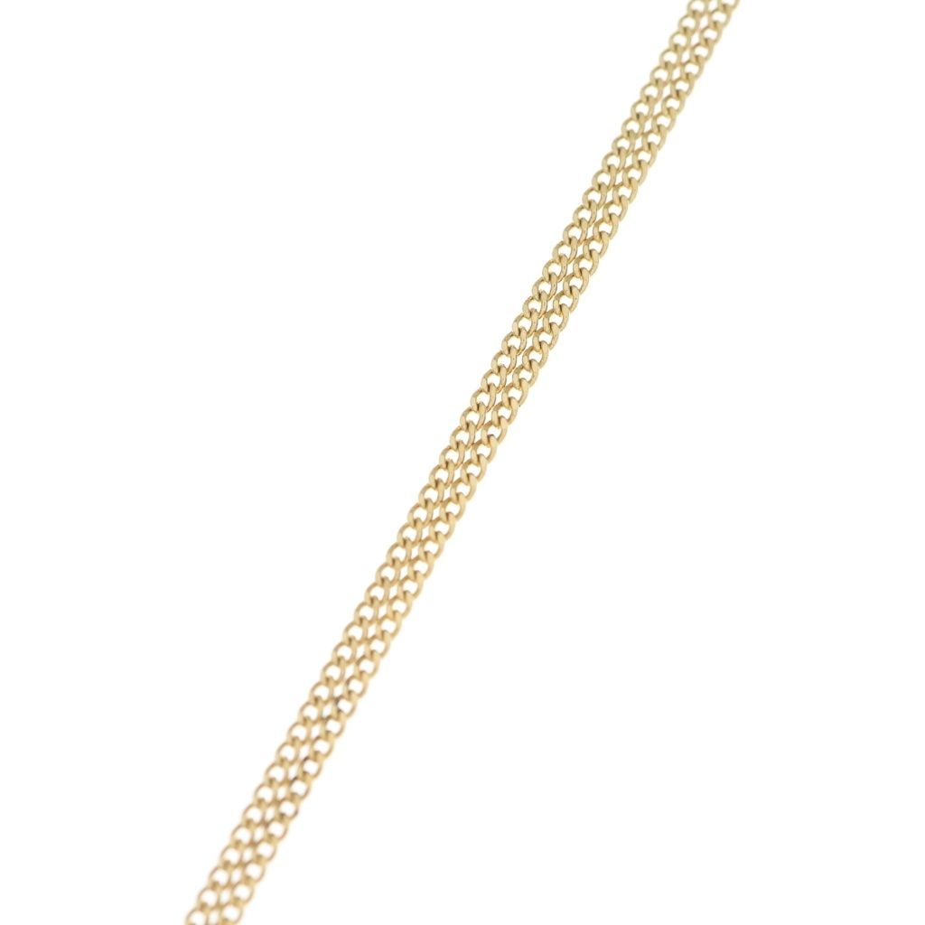 Celine Triomphe Brass Pearl Necklace Gold — view 4
