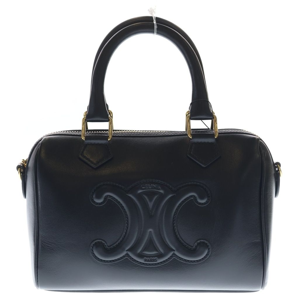 Celine Triomphe Smooth Calfskin Small Boston Bag Black