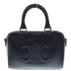 Celine Triomphe Smooth Calfskin Small Boston Bag Black