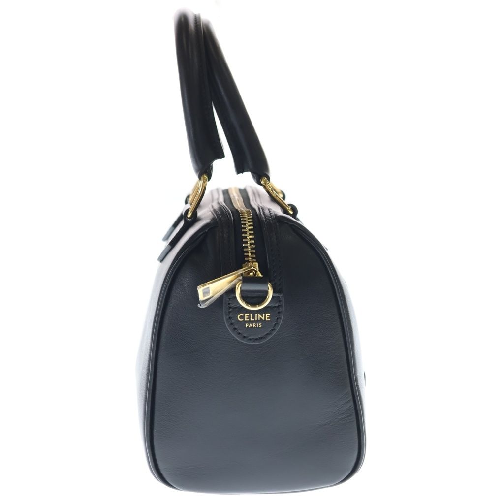Celine Triomphe Smooth Calfskin Small Boston Bag Black — view 3