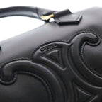 Celine Triomphe Smooth Calfskin Small Boston Bag Black — view 6