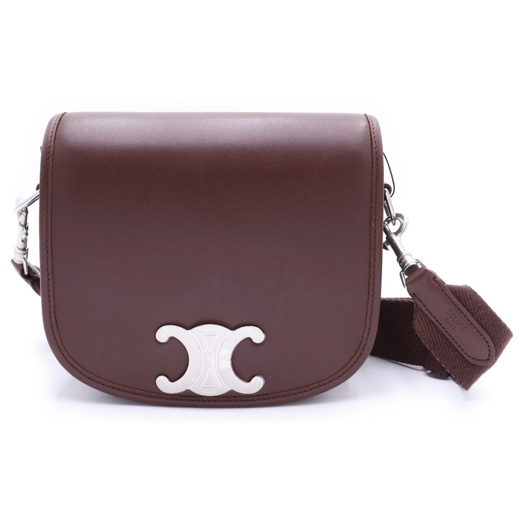 Celine Small Besace Strap Triomphe Small Shoulder Bag Brown