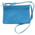 Celine Trio Large Leather Shoulder Bag Pouch Pochette Blue