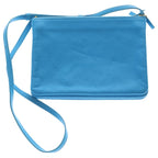 Celine Trio Large Leather Shoulder Bag Pouch Pochette Blue — view 2
