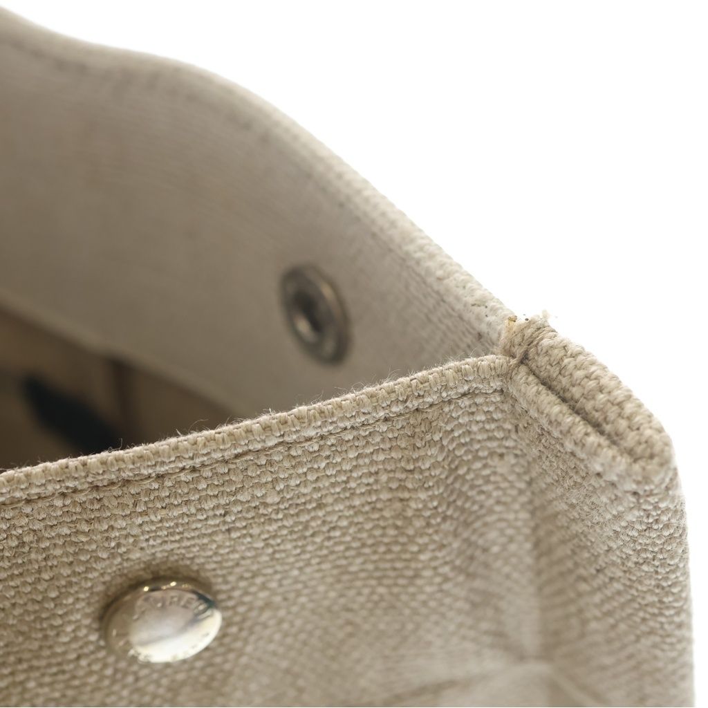 Saint Laurent Paris Rive Gauche Tote Canvas Leather Logo White Black Beige — view 6