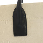 Saint Laurent Paris Rive Gauche Tote Canvas Leather Logo White Black — view 6