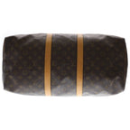 Louis Vuitton Monogram Keepall 50 Leather Boston Bag Brown — view 4