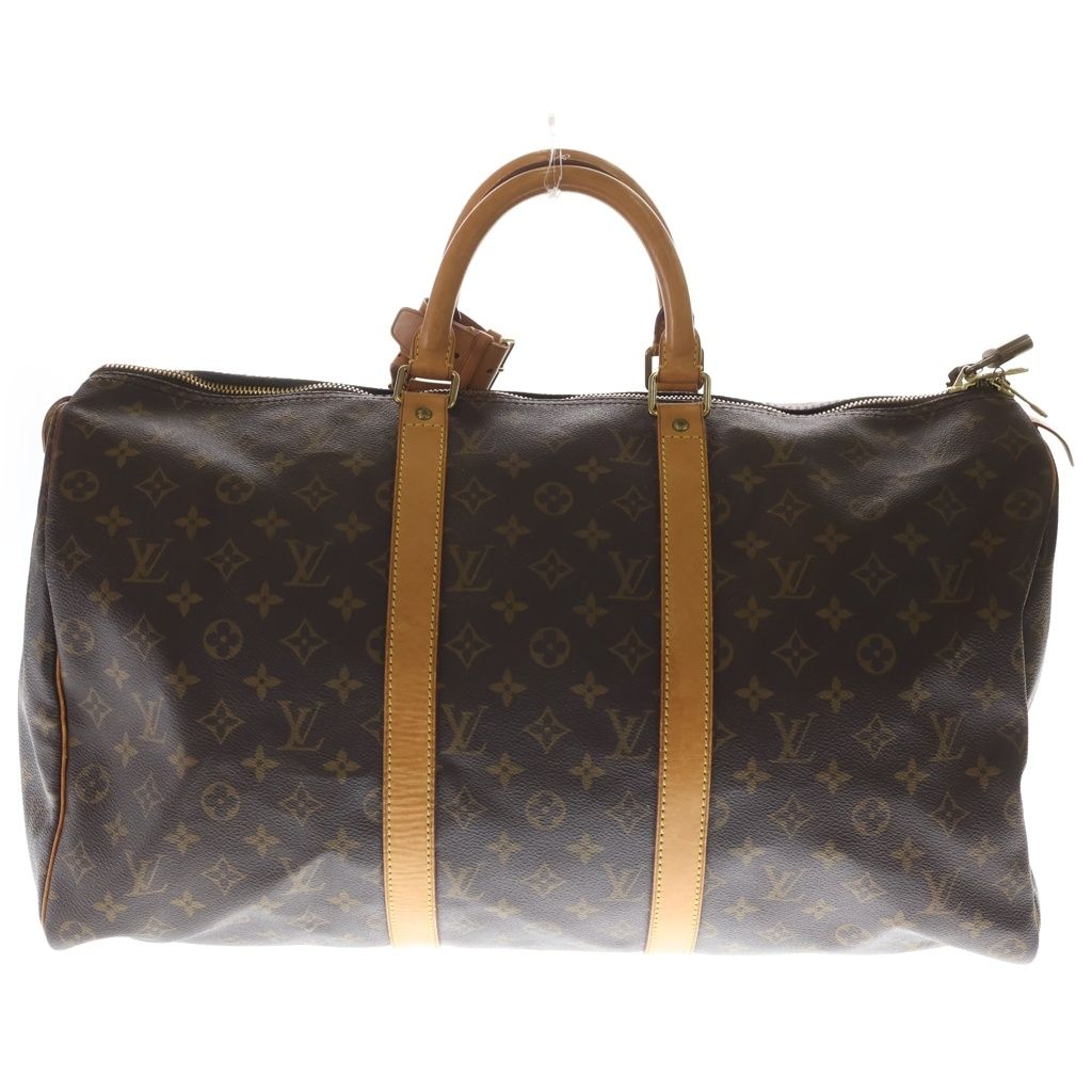 Louis Vuitton Monogram Keepall 50 Leather Boston Bag Brown — view 2