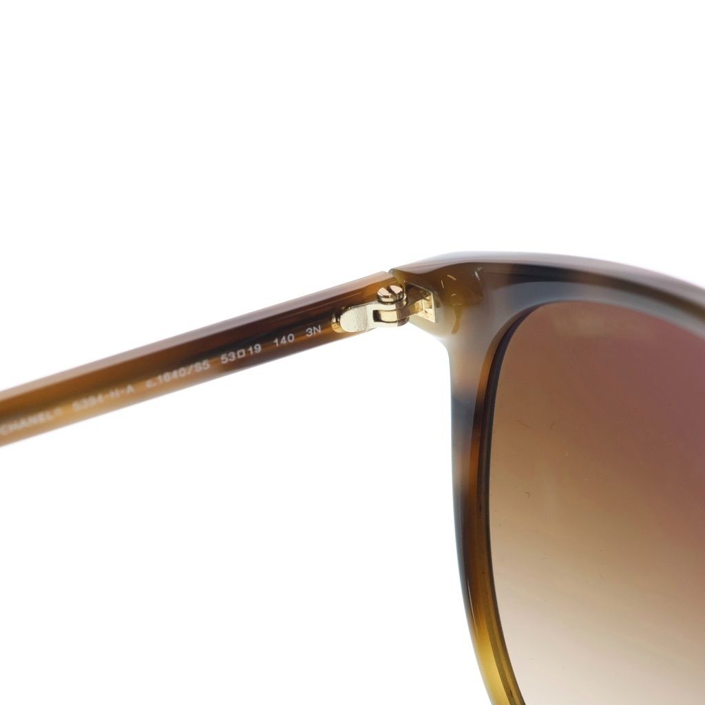 Chanel Logo Faux Pearl Sunglasses Brown Eyewear — view 4
