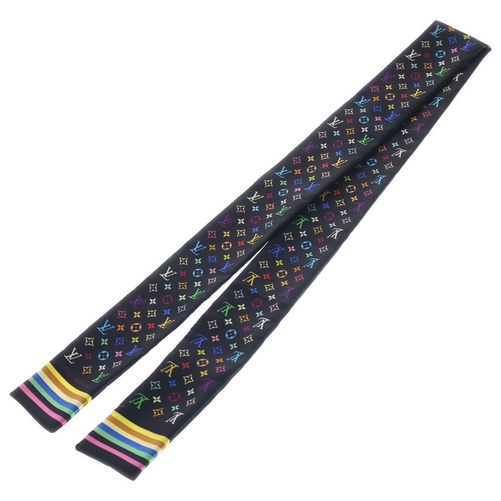 Louis Vuitton Monogram Multicolor Twill Scarf Bandeau Silk