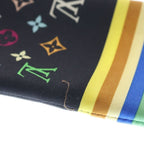 Louis Vuitton Monogram Multicolor Twill Scarf Bandeau Silk — view 5