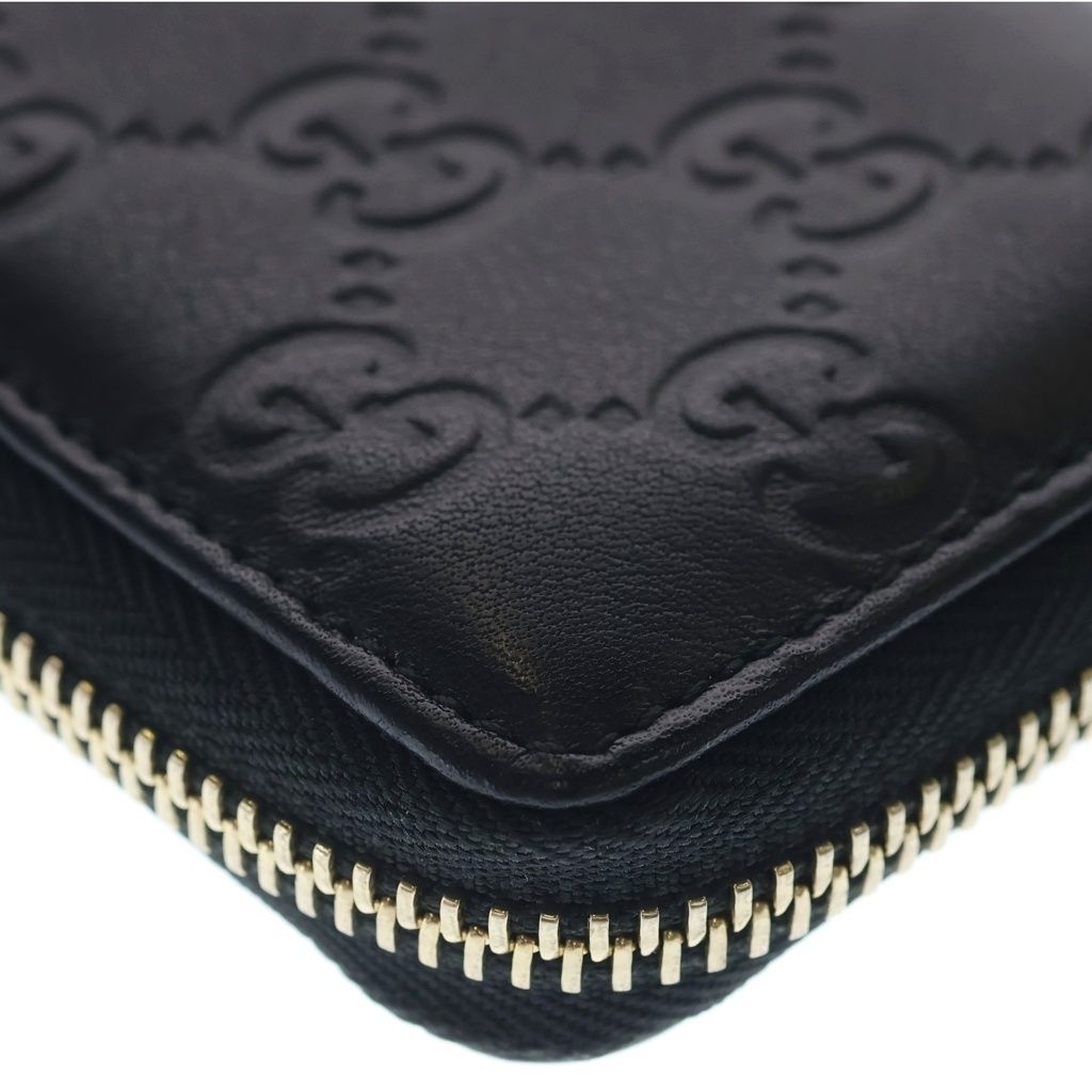 Gucci Guccissima Round Zip Coin Case Black — view 6