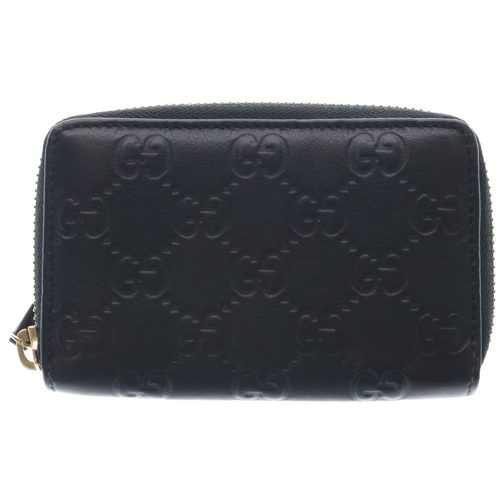 Gucci Guccissima Round Zip Coin Case Black