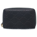 Gucci Guccissima Round Zip Coin Case Black