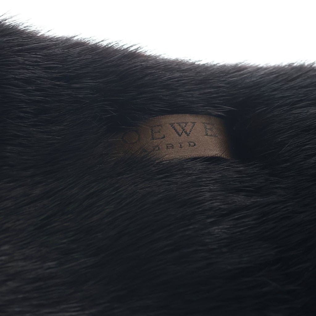 Loewe Tippet Scarf Mink Nappa Leather Dark Brown — view 5