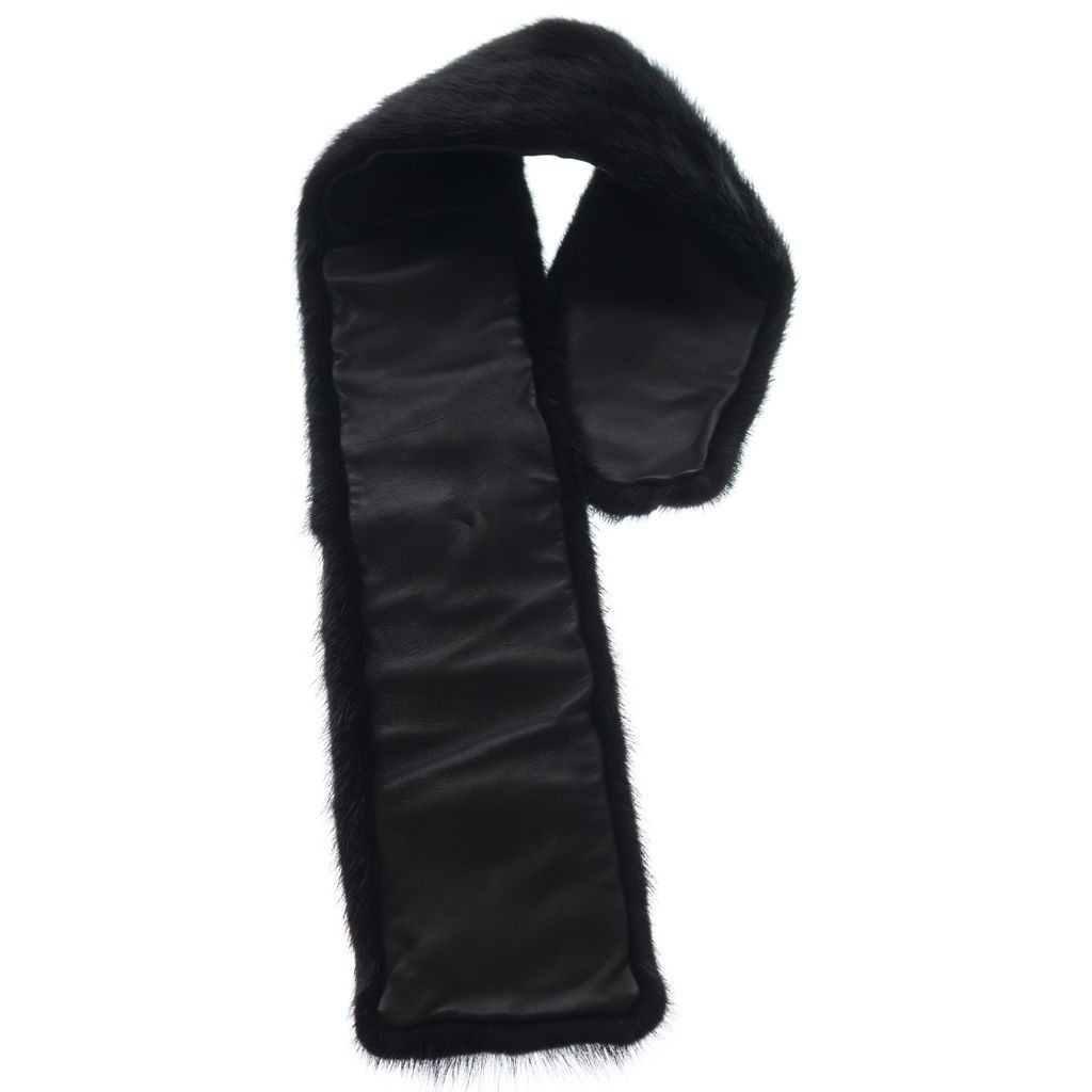 Loewe Tippet Scarf Mink Nappa Leather Dark Brown — view 2