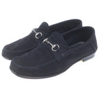 Gucci Horsebit Suede Leather Loafers Shoes Black — view 2