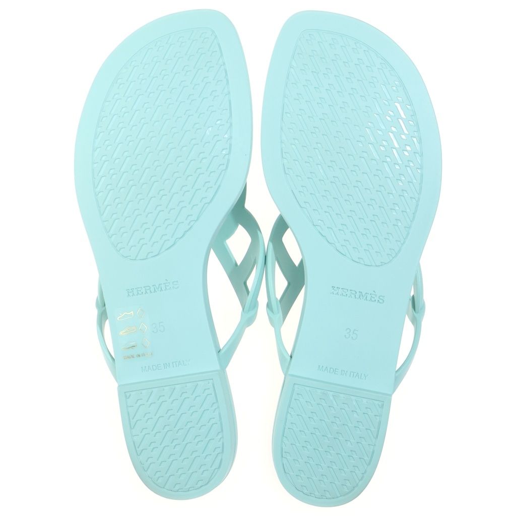 Hermes Egeri Ruba Chaine D'ancre Flat Sandals Shoes Light Blue — view 5