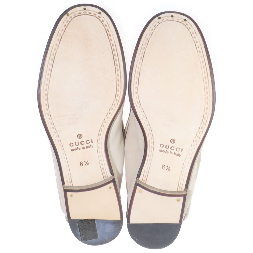 Gucci Horsebit Suede Leather Loafers Shoes Beige — view 5