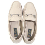Gucci Horsebit Suede Leather Loafers Shoes Beige — view 4