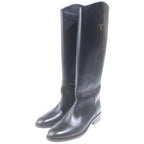 Celine Triomphe Logo Print Long Ankle Boots Black — view 2