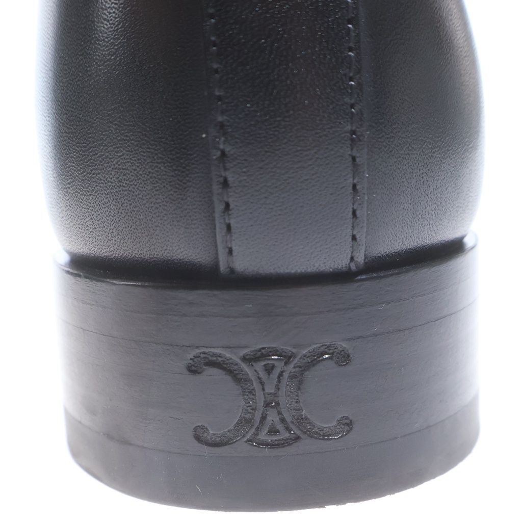 Celine Triomphe Logo Print Long Ankle Boots Black — view 4