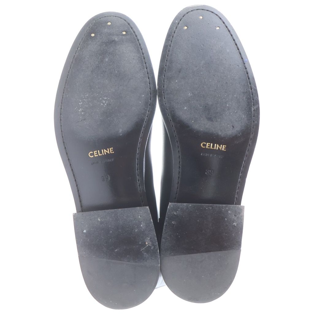 Celine Triomphe Logo Print Long Ankle Boots Black — view 5
