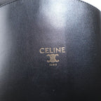 Celine Triomphe Logo Print Long Ankle Boots Black — view 6