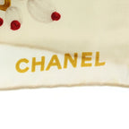 Chanel CC Logo Allover Print Silk Scarf Ivory — view 4